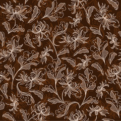 Seamless vintage floral japanese background