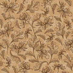 Seamless vintage floral japanese background