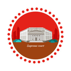 Supreme Court Concept Icon Flat Design