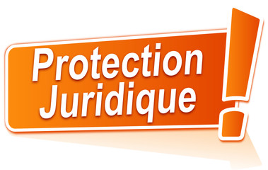 protection juridique sur étiquette orange