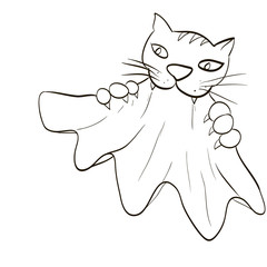 cat teeth and claws gripped the cloth