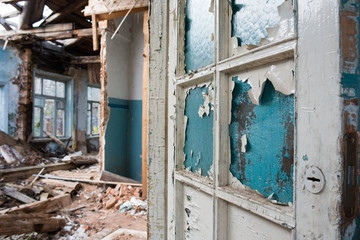 the destroyed house