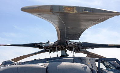 Military helicopter rotor blade detail