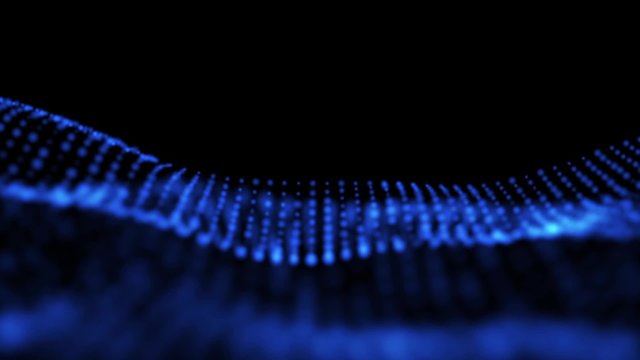 abstract wave blue dot graphic loop animation