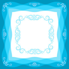 Frame in blue tones. Frame in blue tones of the curved vector elements.