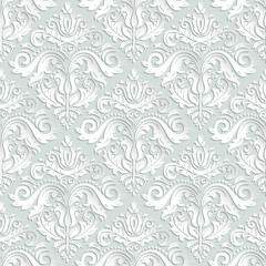 Seamless Vector Oriental Pattern With 3D Elements