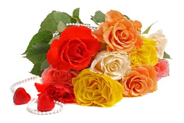 Roses and heart for valentines day.