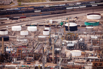 Salt Lake city oil refineries during day time, USA