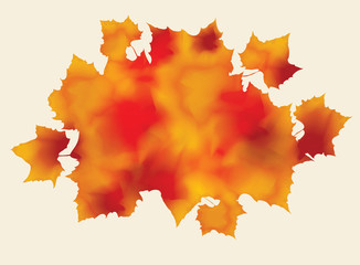 Bunch of abstract watercolor fall leaves 