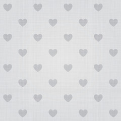 Seamless hearts pattern on linen texture