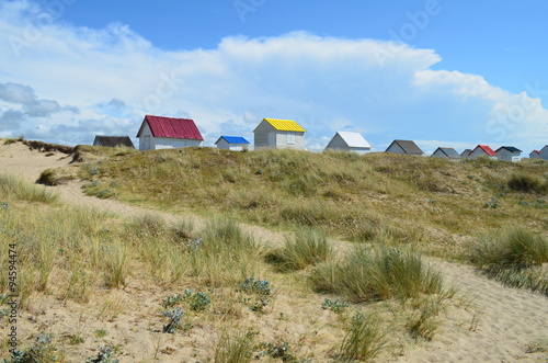 Cabanes De Plage à Gouville Sur Mer Manche Normandie