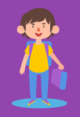 Cute Boy Ready to go Back to School