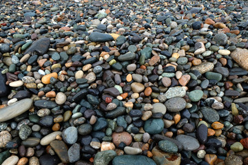 Gray sea pebbles