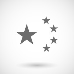 Illustration of  the five stars china flag symbol