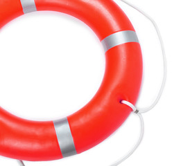A life buoy for safety at sea, isolated on white