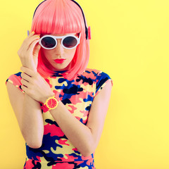 Fashion party style. Bright Lady.