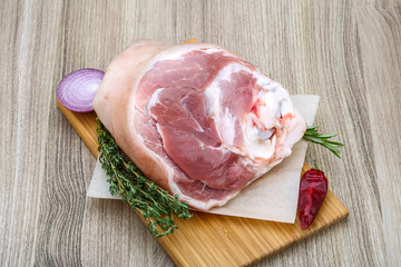 Raw pork knuckle
