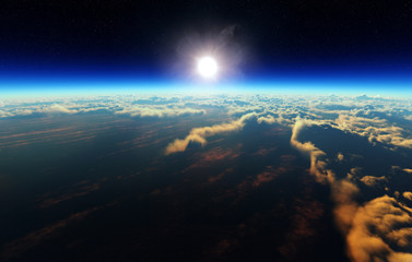 Earth sunrise from outer space
