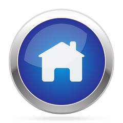 White Home icon on blue web app button