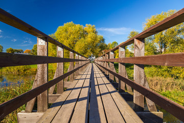 Fototapeta premium wide angle wooden bridge 