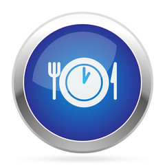 White Lunch Time icon on blue web app button