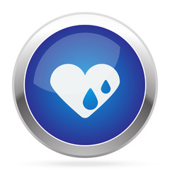 White Heart Water icon on blue web app button