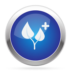 White Medical Herbs icon on blue web app button