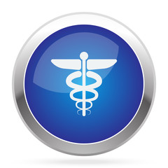 White Medical  icon on blue web app button