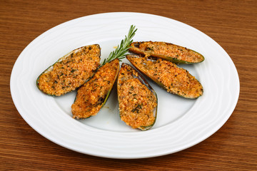 Baked mussels