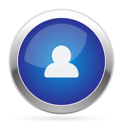 White Profile icon on blue web app button