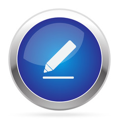White Sign Here icon on blue web app button