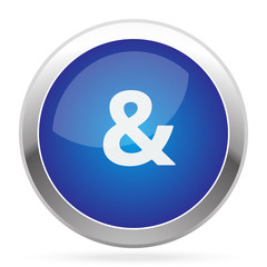 White Ampersand  icon on blue web app button