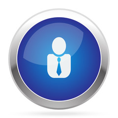 White User Profile icon on blue web app button