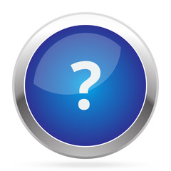 White Question Mark icon on blue web app button