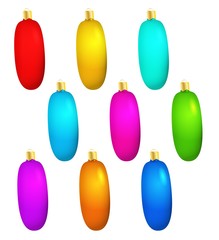 oval nine christmas balls