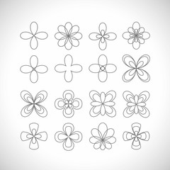 Flower icons, outlines