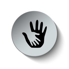 Charity and Donate icon. Helping Hands icon. Children and kid ha
