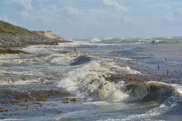 Stürmische See an der Küste der Insel Re