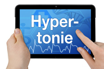 Tablet mit Touchscreen Interface mit Hypertonie Bluthochdruck