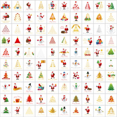 Fototapeta na wymiar Christmas Icons And Elements Set - Isolated On Gray Background - Vector Illustration, Graphic Design Editable For Your Design
