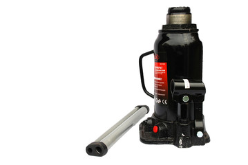 Домкрат автомобильный гидравлический грузоподъемностью 15 тонн. Рычаги лежат слева от  домкрата.