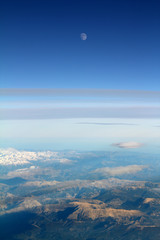 Aerial view on mountains