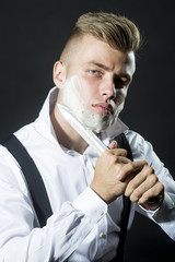Young shaving boy
