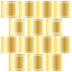 gold square labels