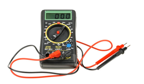 Digital multimeter isolated on white background. cutout