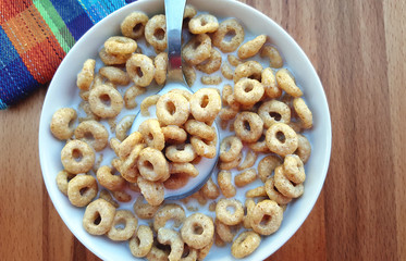 Cereal rings in bowl