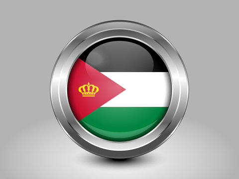 Jordan Variant Flag. Metal Round Icon