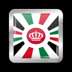 Jordan Variant Flag. Metallic Icon Square Shape