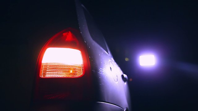 car night blinker light turn beautiful city highlight road safety