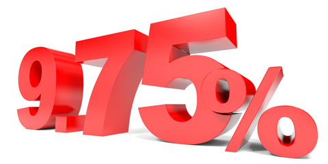 Red nine point seven five percent off. Discount 9.75 percent.
